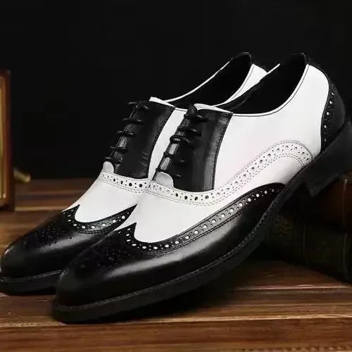Men's Plus Size Lace Up Dress Shoes Point Toe Business Formal Wedding