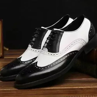 Men's Plus Size Lace Up Dress Shoes Point Toe Business Formal Wedding