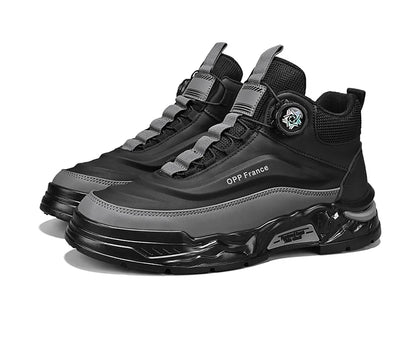 Mens Mesh Breathable Thick Sole Casual Shoes Lace Up