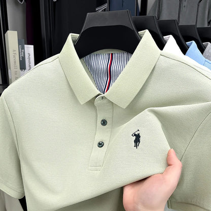 Men's Polo Shirt 100% Cotton Short Sleeve Embroidered