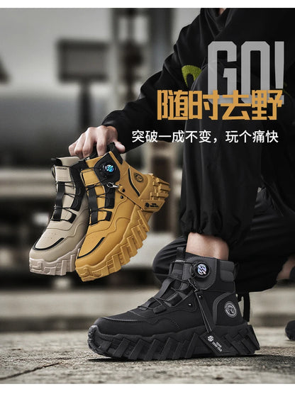 Leather High-Top Outdoor Boots For Men Ankle Hiking