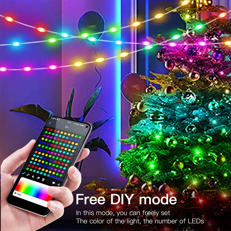 Waterproof RGB Smart String Lights for Curtain & Party Decor