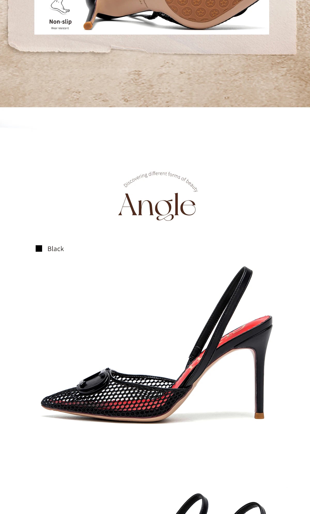 Women's Breathable Mesh High Heel Pumps Black 9 cm Heel