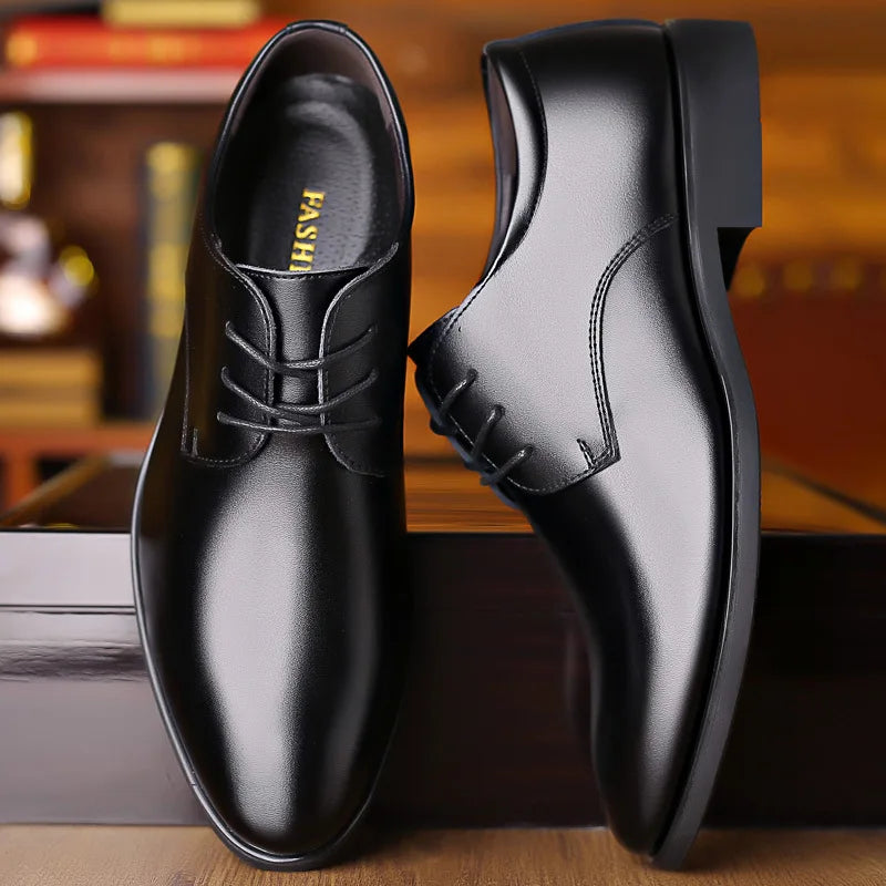 Men's Leather Business Shoes Non Slip Soft Sole Formal Casual Footwear