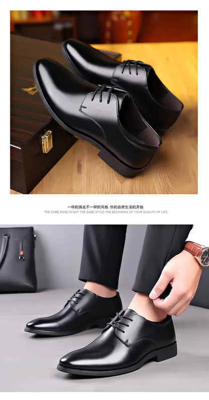 Men's Leather Business Shoes Non Slip Soft Sole Formal Casual Footwear