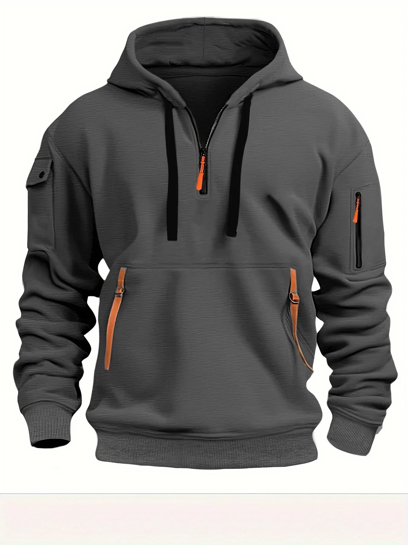 Autumn Men's Hoodies Multi-Pocket Zipper Placket Comfortable Casual Hoodies Pullover Sweatshirts Men's Hooded Sweatshirts