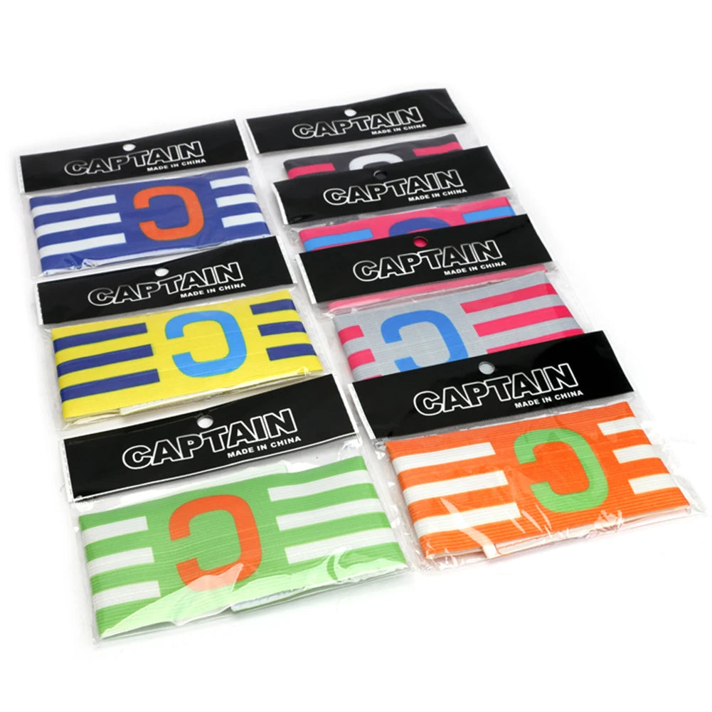 1-10pcs Leader Competition Armband Breathable Soccer Player Captain Group Armband Clear Icon Capitan Band For Football Captain