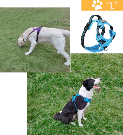 No Pull Dog Harness Front Clip Reflective Heavy Duty Handle For Large Dogs