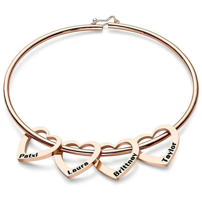 Women’s Stainless Steel Name Bracelet – Personalized Heart Jewelry