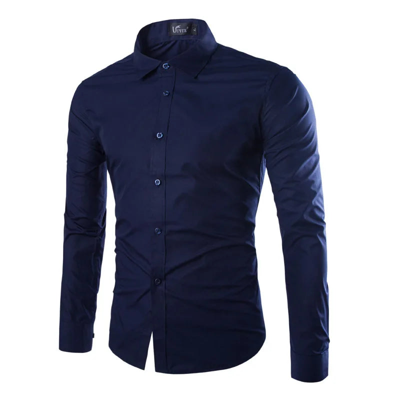 14 Colors Solid Color Men's Fashionable Candy Color Shirt Men's Casual Long Sleeve Shirt for Men