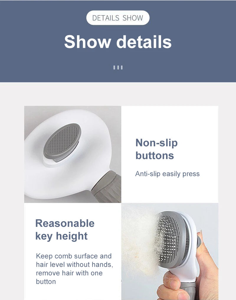 Dog Hair Remover Brush – Pet Grooming & Cleaning Comb for Long Hair Dogs and Cats