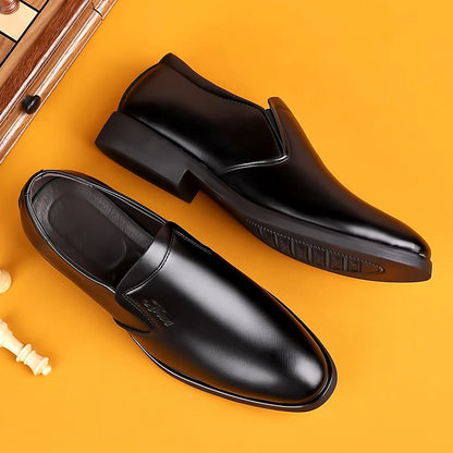 Men's Leather Slip On Formal Shoes Black For Office Use