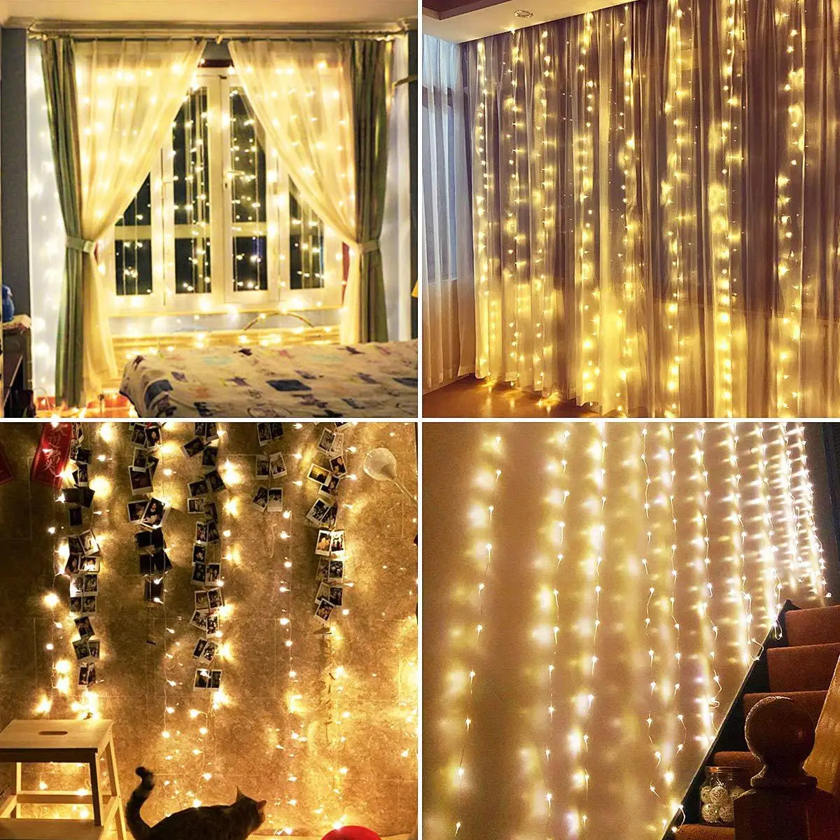 LED Curtain String Lights with USB & Remote – Home, Party, Wedding Decoration