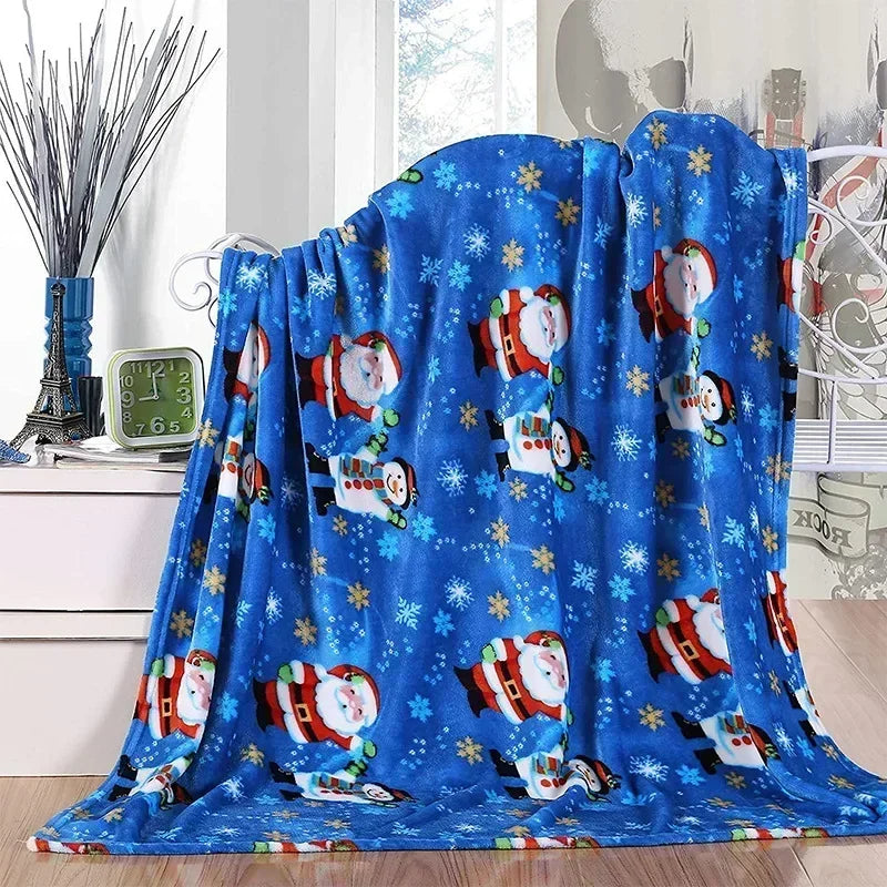 Holiday Snowflake & Gingerbread Blanket – Soft Cozy Christmas Throw