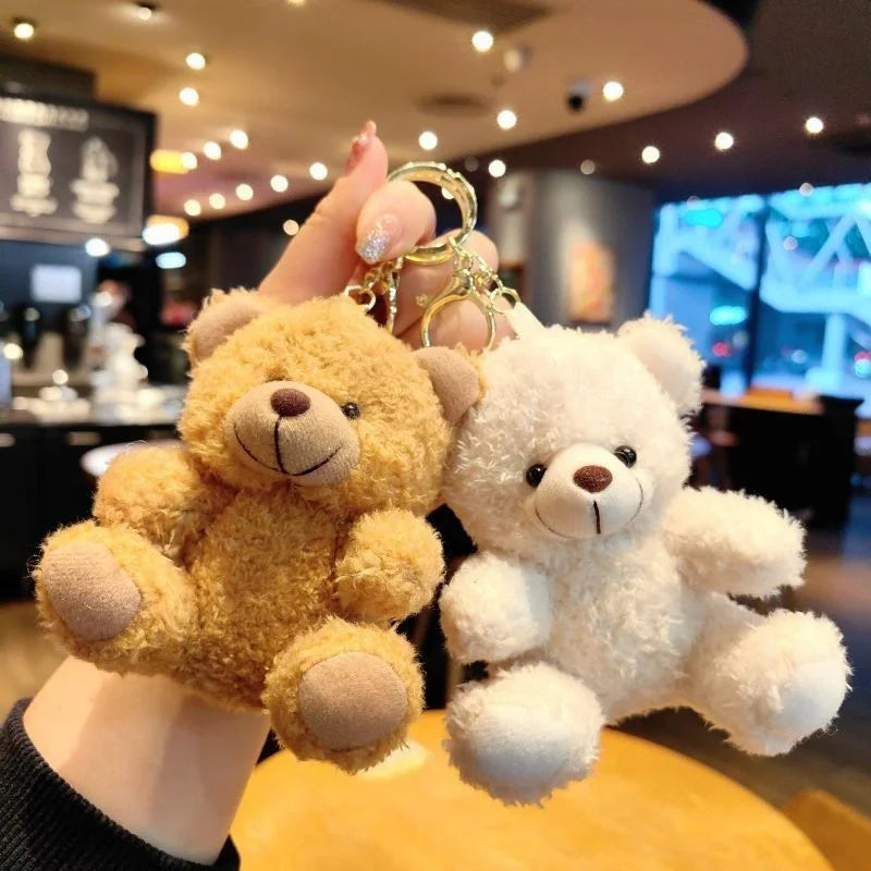 Cute Plush Bear Keychain – Small Sitting Doll Bag Pendant, 4 Colors