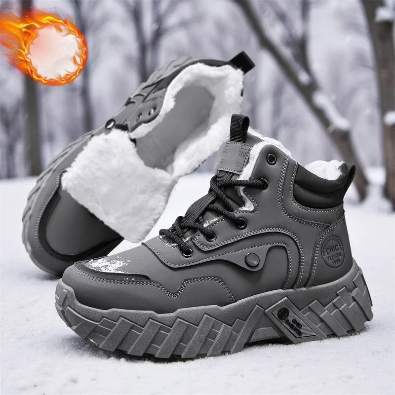 Leather High-Top Outdoor Boots For Men Ankle Hiking