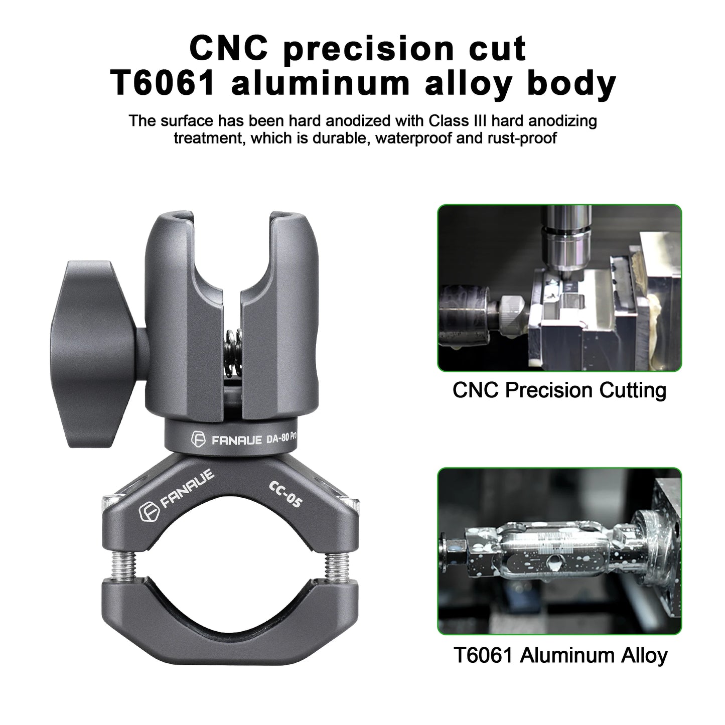 FANAUE Motorcycle Mobile Phone Holder Extension Handlebar Hoop Ball head Base Sports Camera Quick Disassembly Anti-theft