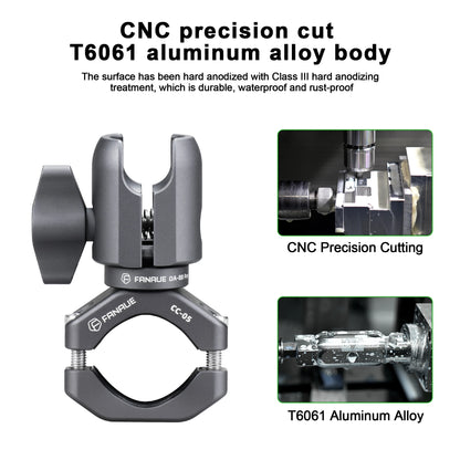 Motorcycle Phone Holder Extension Handlebar Hoop Ball Head Base Anti-Theft