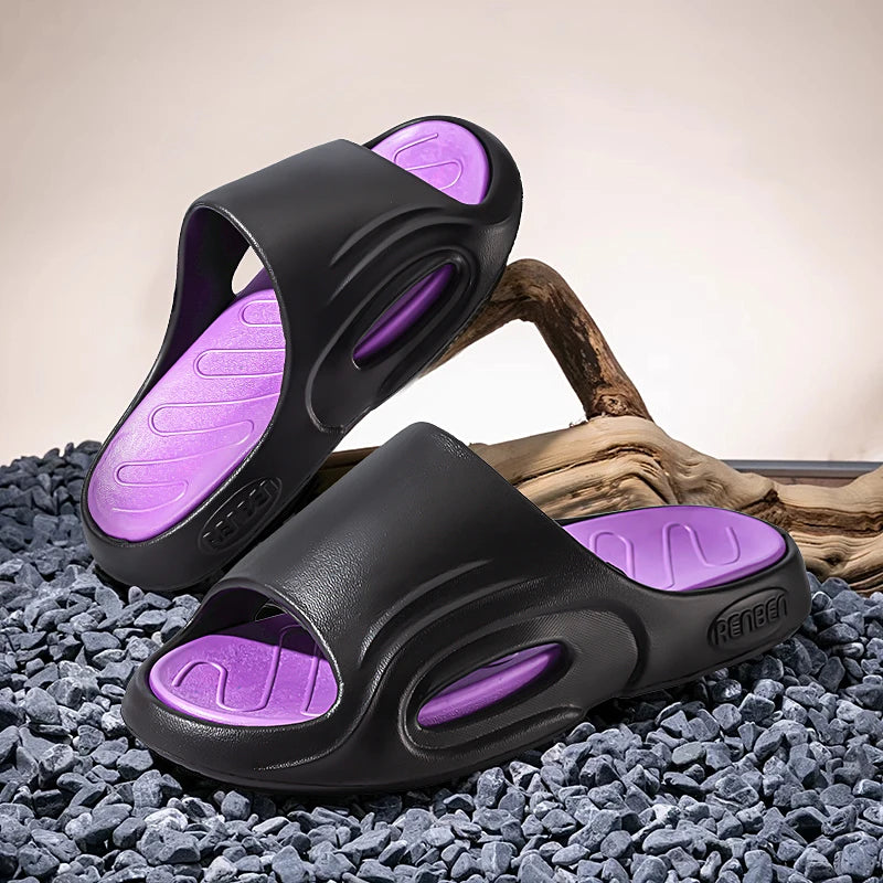 Shock Absorption Summer Slippers for Men & Women EVA Soft Bottom Thick Sole Indoor/Outdoor Slides Beach Casual Shoes Comfortable