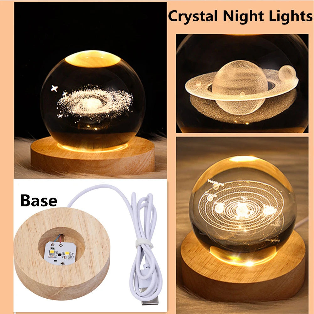 3D Crystal Galaxy Ball USB Night Lamp