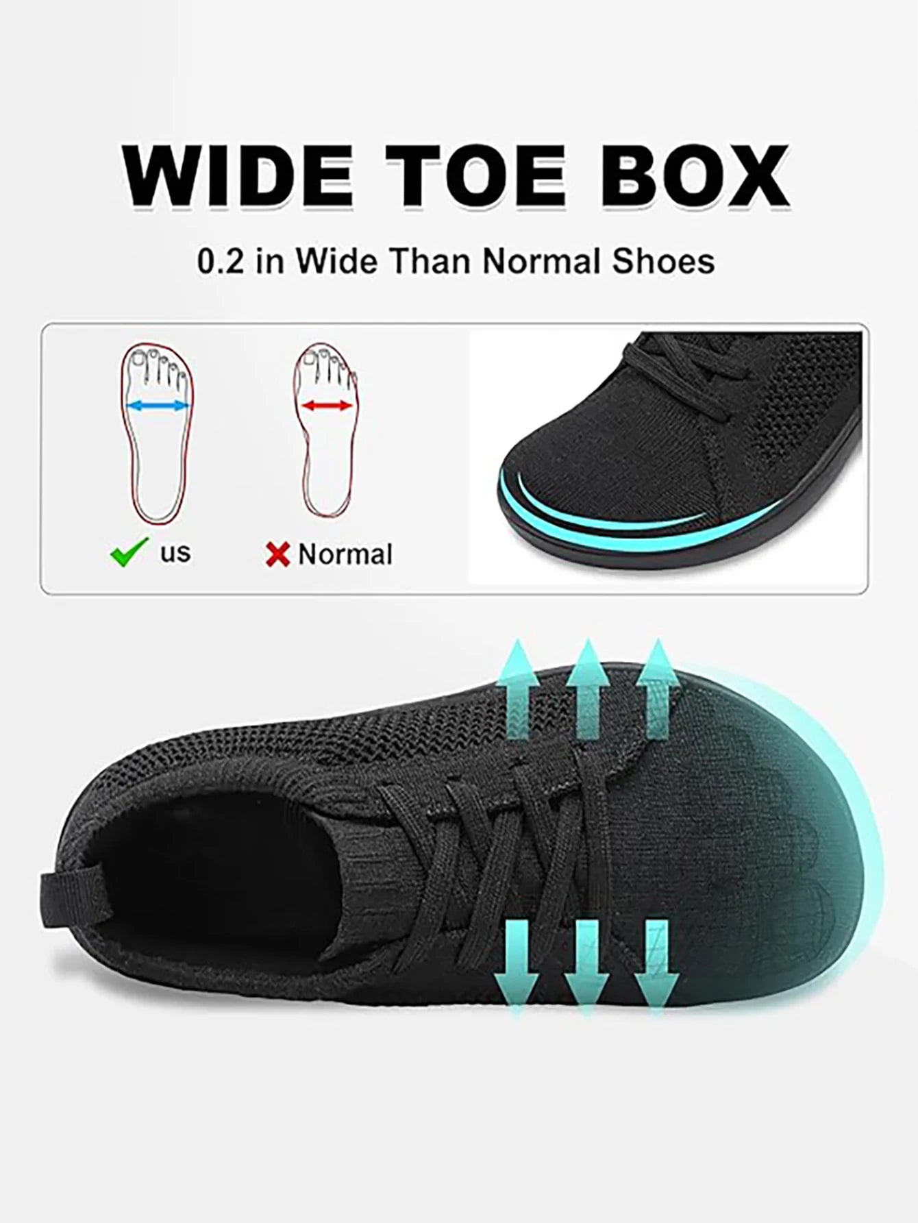 Wide-Toe Mens Walking Shoes With Breathable Mesh Microfiber