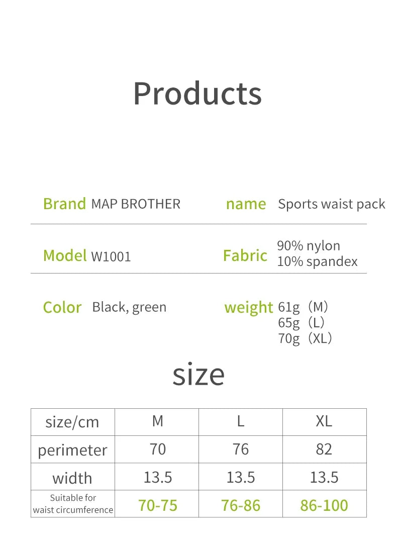 MAP BROTHER W1001 Woven Elastic Sports Waist Bag Pack Running Race Number Belt For Triathlon Marathon Cycling Mountaineering Bag