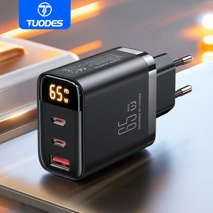 65W GaN USB C Charger With PD PPS QC4.0 Fast Charging
