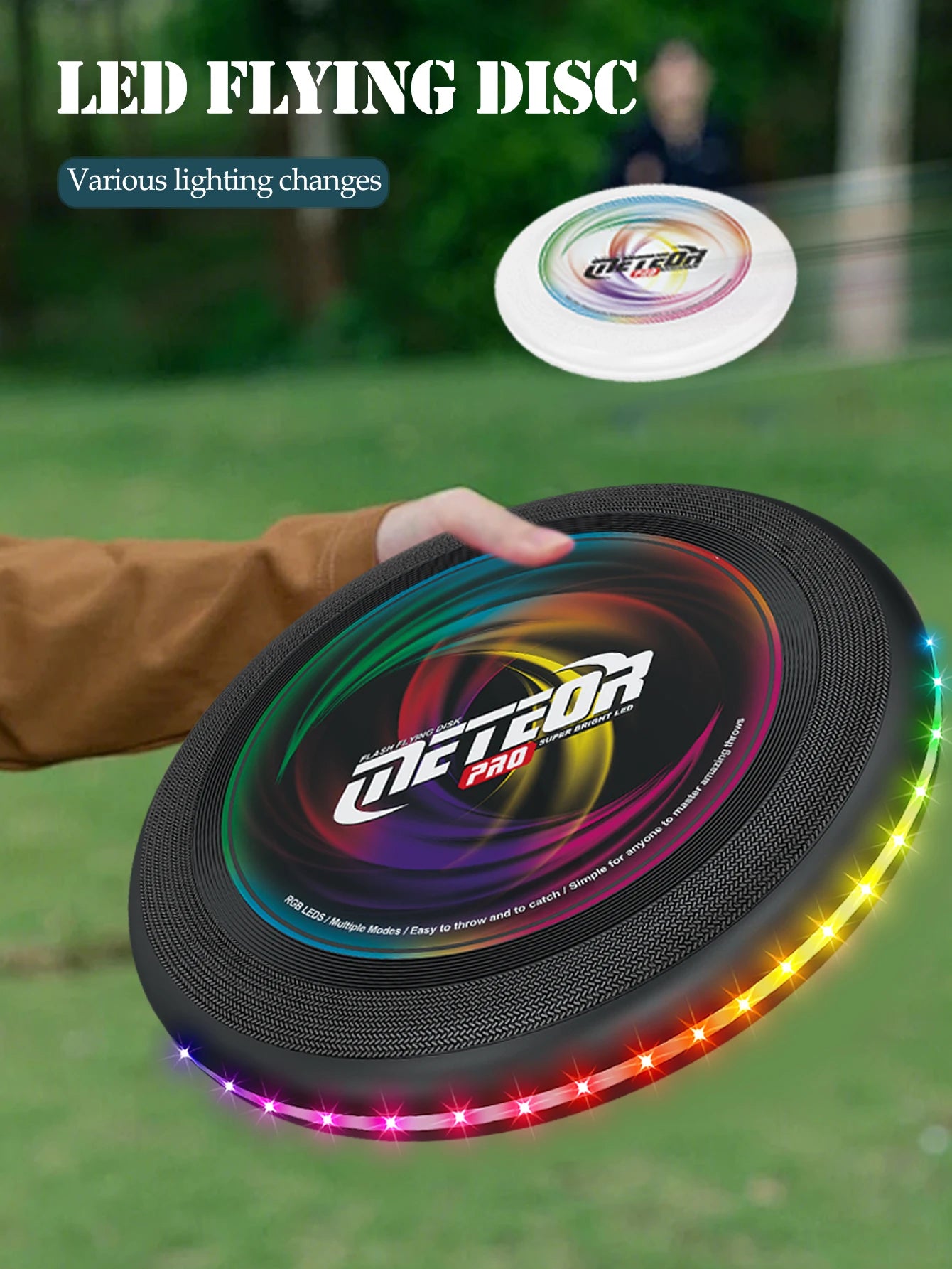 LED Flying Disc, Noctilucence Colorful Outdoor Leisure Toys Various Lighting Changes Lightweight and Fun Sport Game Gifts