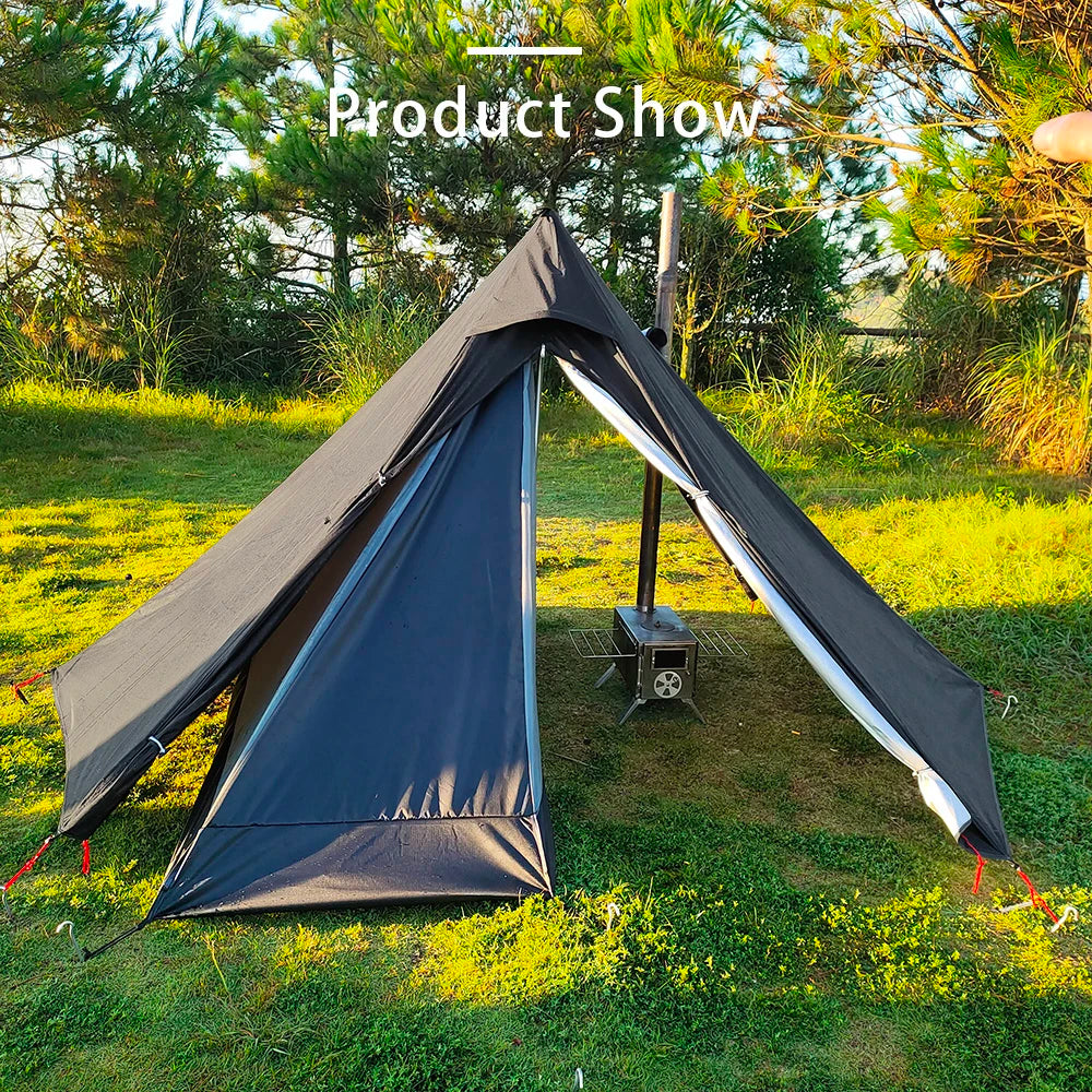 Hot Tent With Chimney Window Ultralight Double Layer Tipi Teepee 1 Person