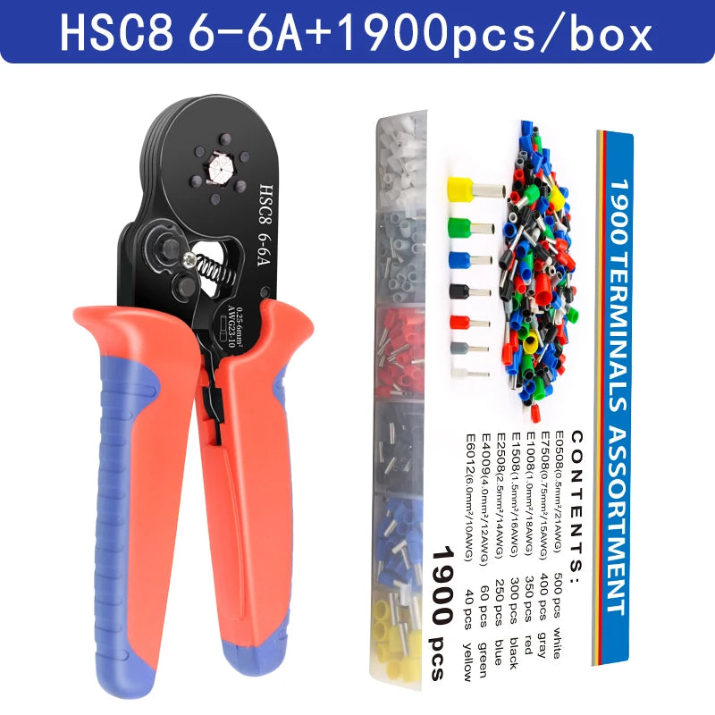 Crimping Pliers Ferrule Sleeves Tubular Terminal Tools HSC8 6-4A/6-6A/16-6E Wire Crimper Household Electrical Sets