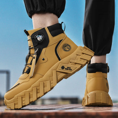 Leather High-Top Outdoor Boots For Men Ankle Hiking