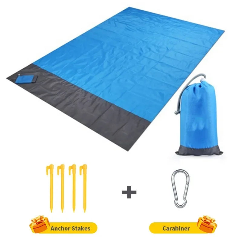 Waterproof Pocket Beach Mat Folding Beach Blanket Camping Mat Lightweight Lightweight Mat Outdoor Picnic Mat