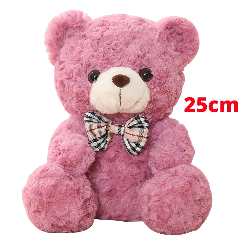 25/35CM Kawaii Teddy Bear Plush Pillow Toys Lovely Bow-Knot Bears Toys Stuffed Soft Animal Dolls Xmas Valentine Gift