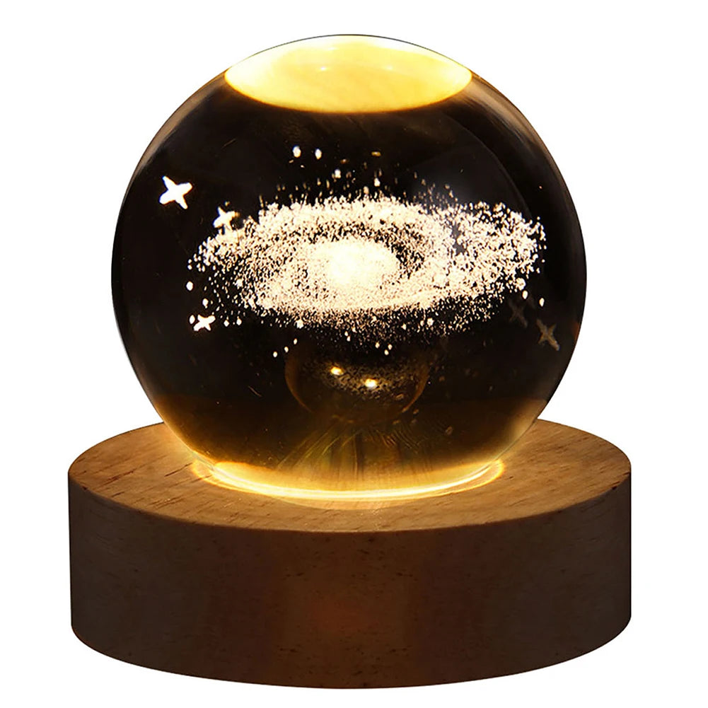 3D Crystal Galaxy Ball USB Night Lamp
