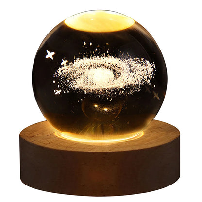 3D Crystal Galaxy Ball USB Night Lamp With Galaxy Projection