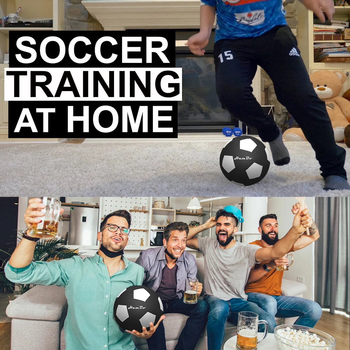 Silent Football Size 7# 5# 3# for Adults & Children Mute Bouncing Indoor No Noise Airless Soccer Ball Foam Ball Fun Sports Games