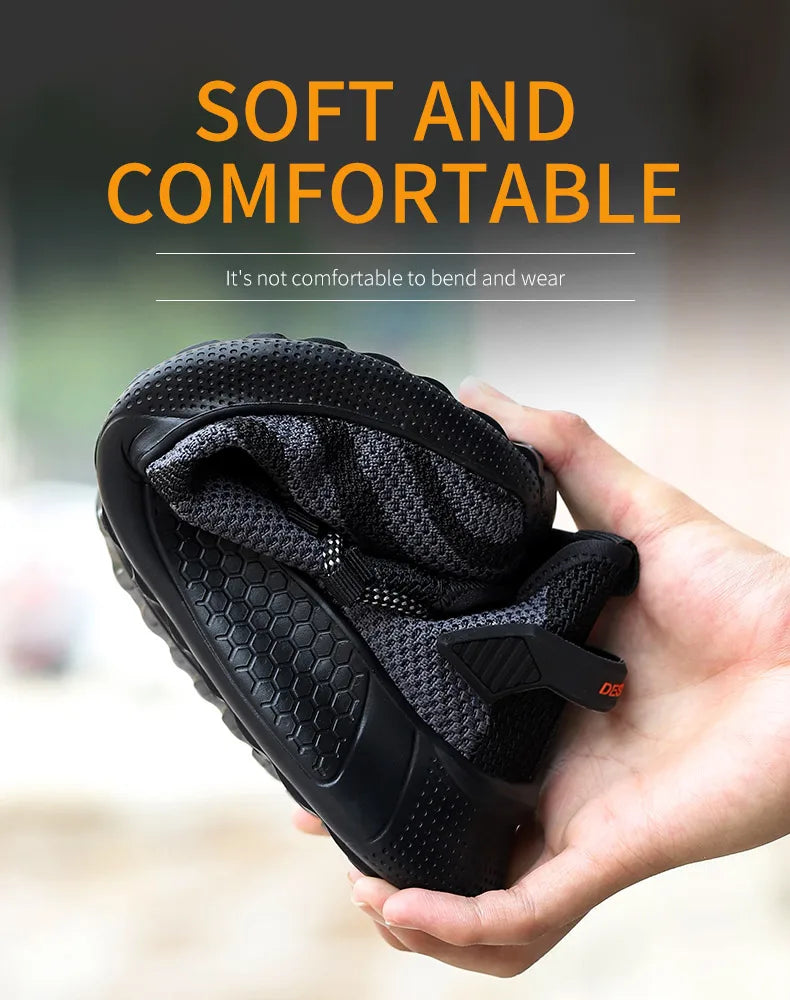 Work Safety Boots Ankle Height Anti Puncture Lace Up Men