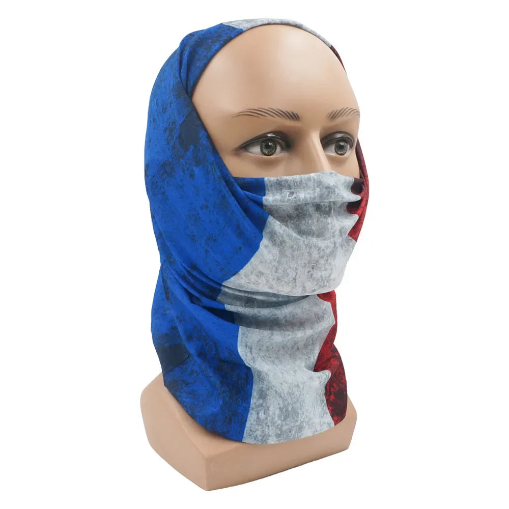 World Football Fans National Flag Face Bandanas Spain France Korea Mexico Germany Seamless Neck Gaiter Men Women Headwear Scarf