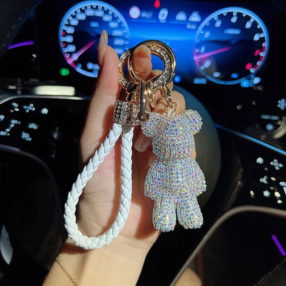 Bear Shaped Keychain And Bag Pendant With Rope Design