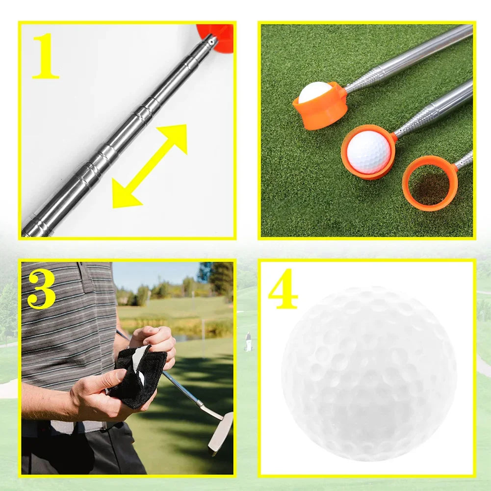 10/8 Sections Golf Ball Picker Telescopic Golf Ball Retriever Retriever Pick Up Grabber Claw Sucker Tools Golf Training Ball Tee
