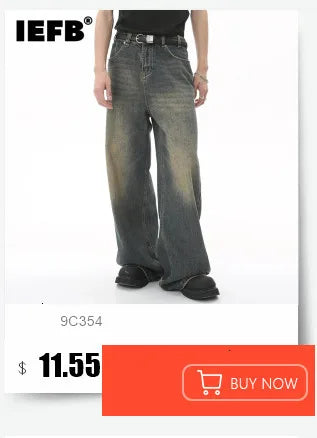 Men's Denim Jeans Loose Straight Wide Leg Washed Solid Color