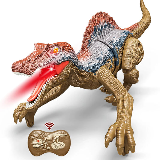 Remote Control Dinosaur Toys, Walking Dino with Light and Sound Velociraptor Tyrannosaurus Rex Spinosaurus Toy Electronic Gifts