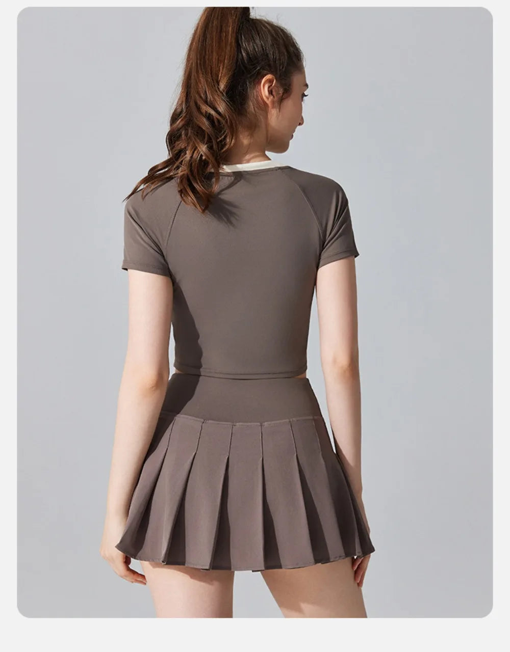 High Waist Slim Fit Pleated Skirt Running Sports Fitness Skirt Tennis Badminton Golf Short Skirt for Women