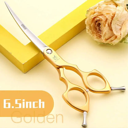 Dog Grooming Curved Scissors, 6.0-6.5 Inch, Stainless Steel