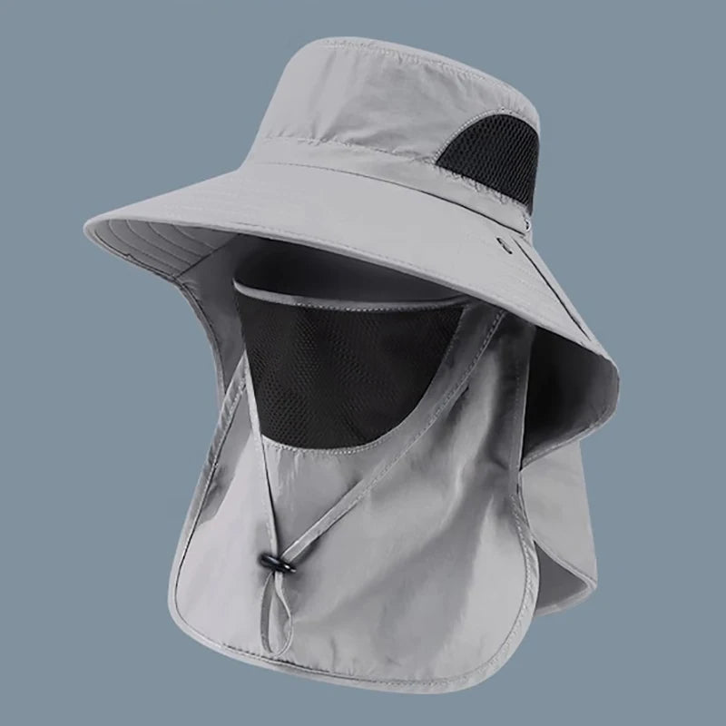 Summer Sun Hats UV Protection Outdoor Hunting Fishing Cap For Men Women Hiking Camping Visor Bucket Hat Neck Flap Fisherman Hat