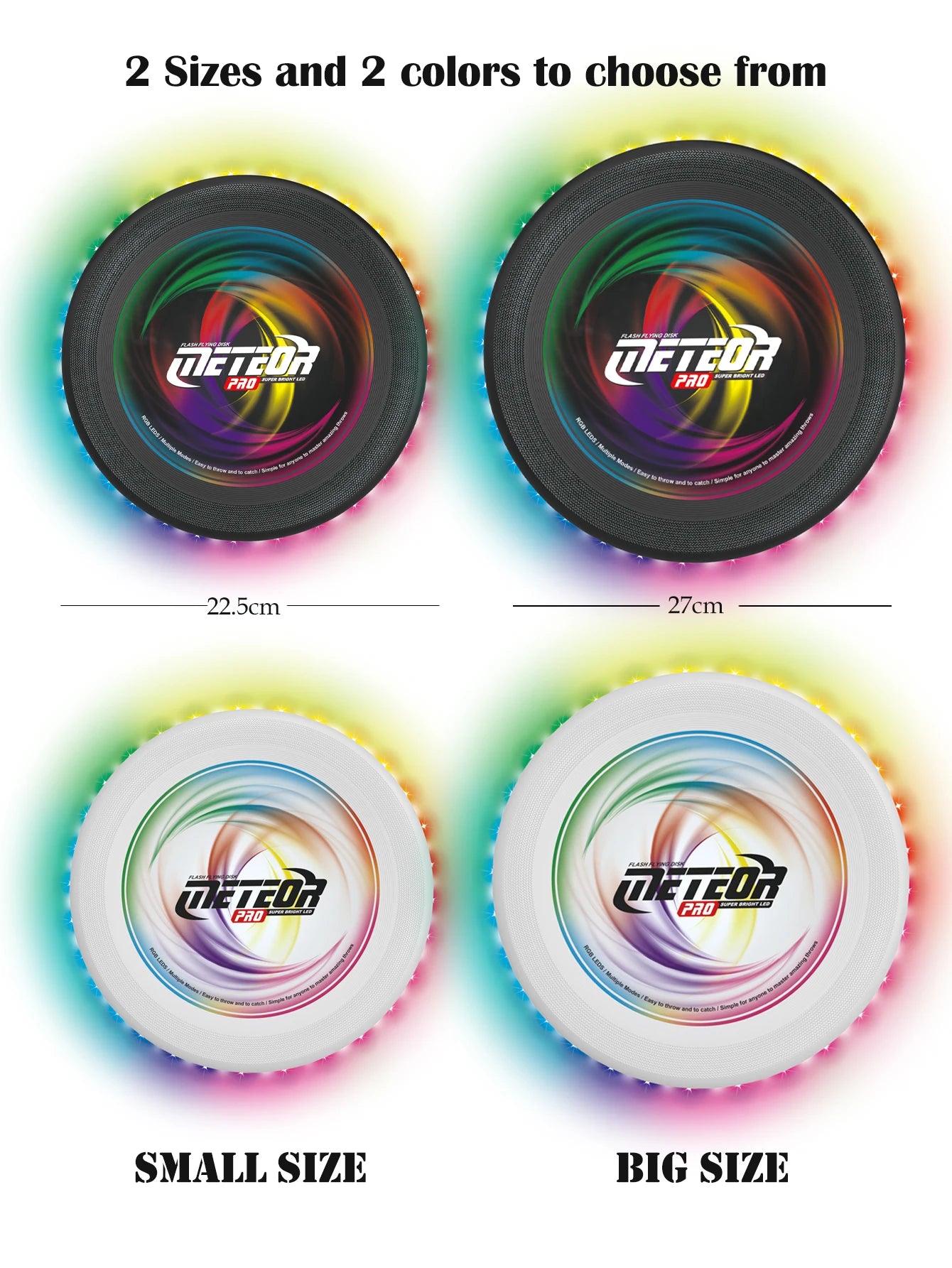 LED Flying Disc, Noctilucence Colorful Outdoor Leisure Toys Various Lighting Changes Lightweight and Fun Sport Game Gifts