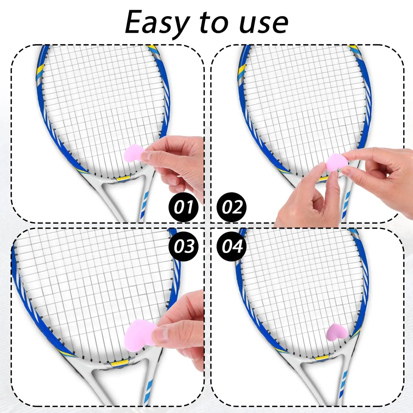 Tennis Racket Vibration Dampener Heart Tennis Shock Absorber for Racket Flower  Tennis Racquet String Silicone Dampener Tool