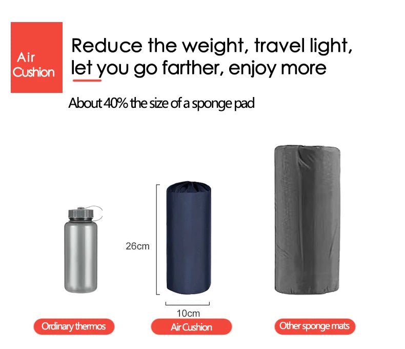 Outdoor Camping Inflatable Mattress Sleeping Pad With Pillows Ultralight Air Mat Built In Inflator Pump Hiking