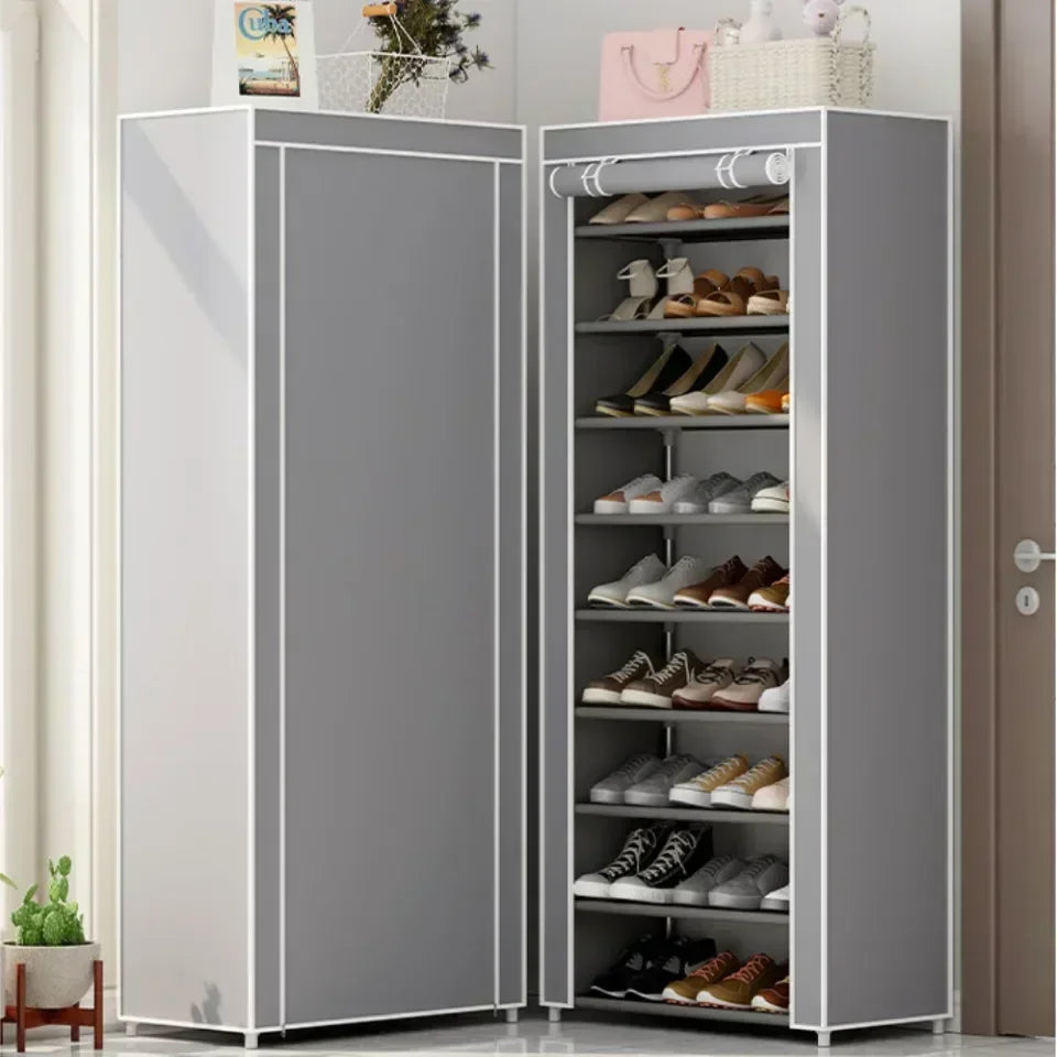 Dustproof Shoe Cabinet Economical Shoe Cabinet/simple Shoe Cabinet Entrance/space Saving Shoe Rack/storage Rack with Curtains
