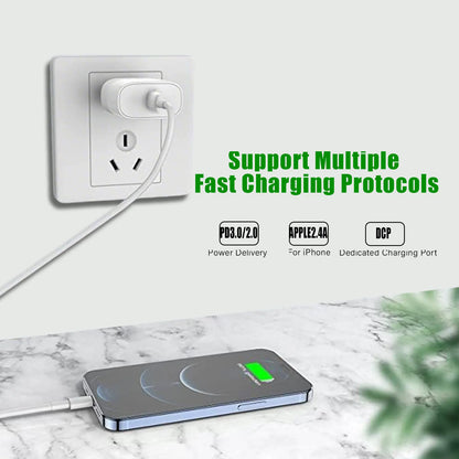 30W Type-C Fast Charger PD For iPhone 16 15 14 13 12 11 Pro Max Plus